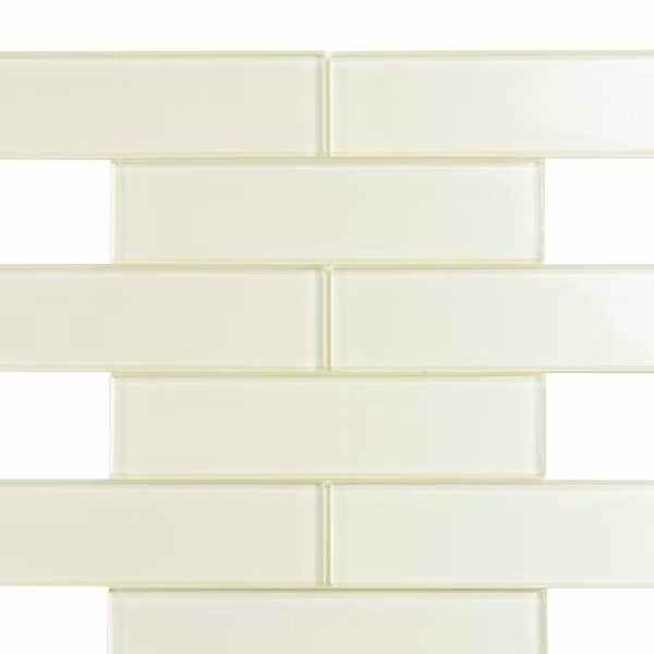 White Sparkle 2X8 Subway 4.83 sq.ft 11.8 in. x11.8 in. Glass Mosaic Tile, 5PK, Apollo Tile, Mfr#: APLC9905EC18